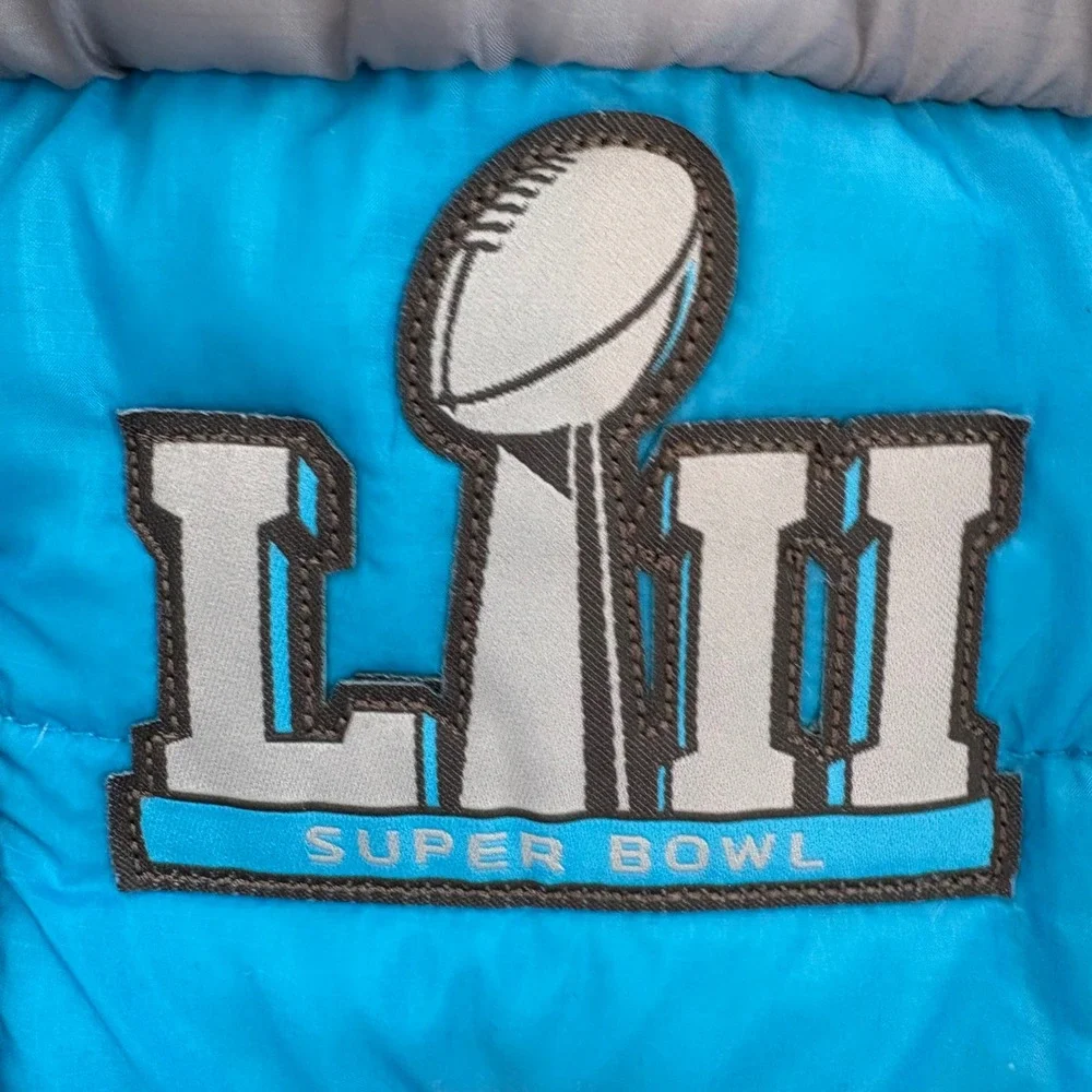 Super Bowl LII Minnesota Puffer Jacket Women's XL Blue‎ NFL Team Eagles Patriots